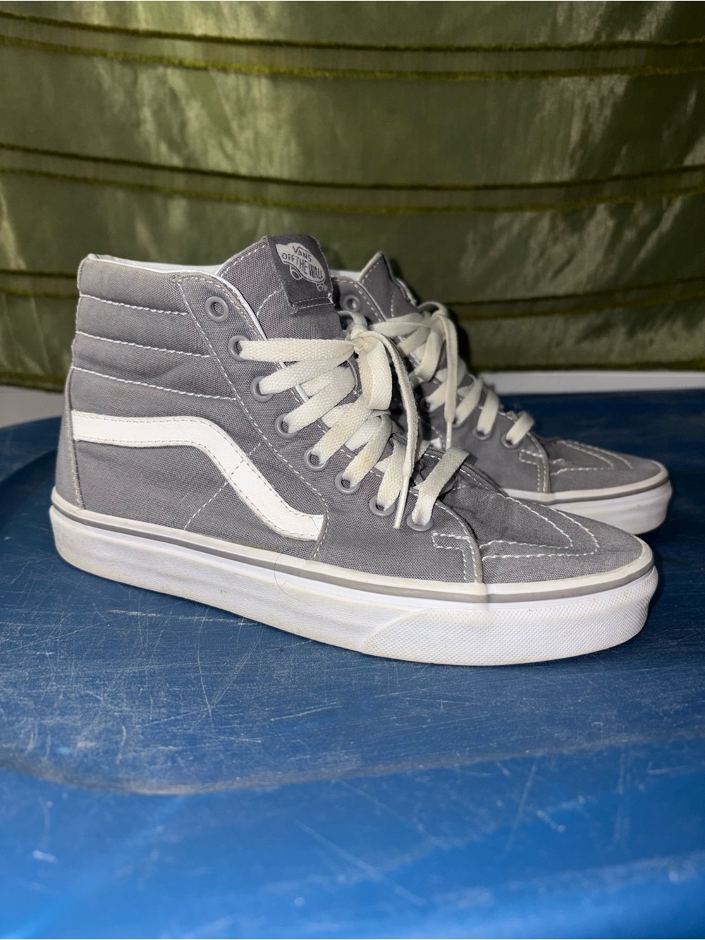 Vans White & Gray High-Top Skate Sneakers